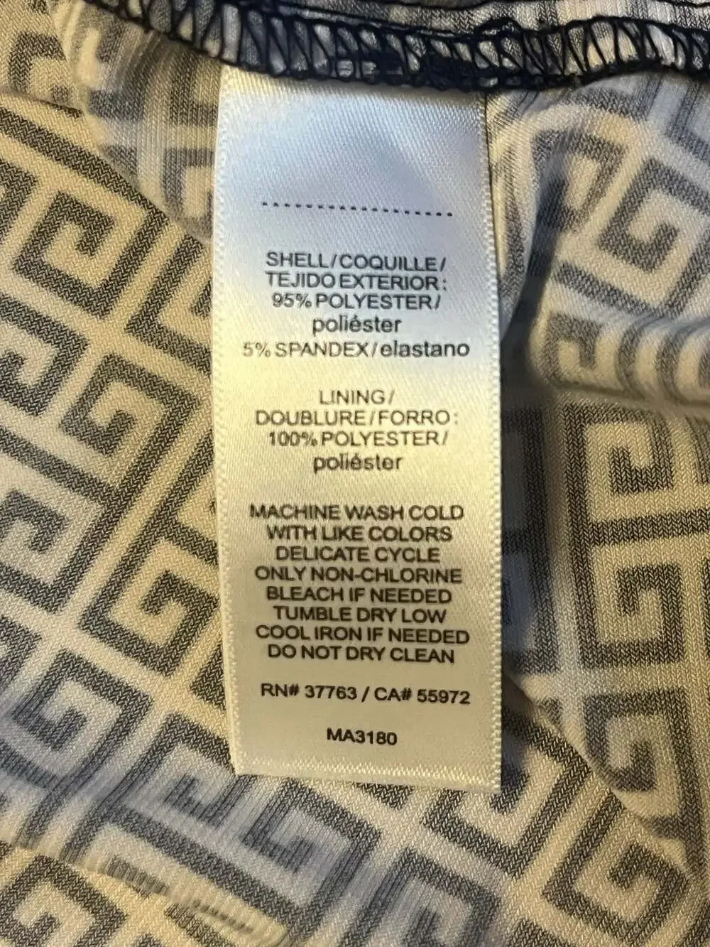 Laundry by Shelli Segal Greek Key Print Wrap Dress Size S career office modest - Picture 6 of 7